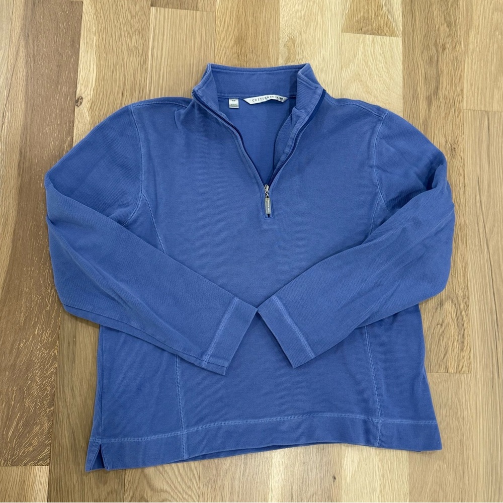 Cutter and Buck Pima Cotton Women’s Preppy Quarter-Zip Sweater - Blue/purple